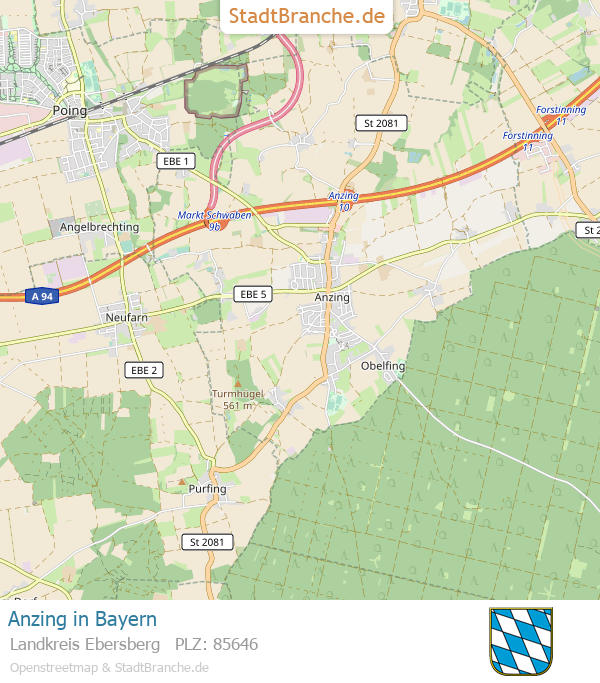 Anzing Stadtplan Landkreis Ebersberg Bayern