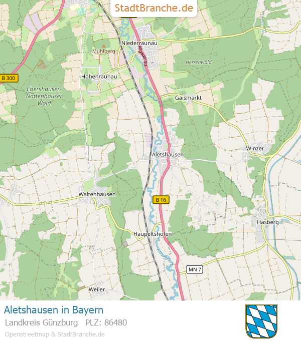 Aletshausen Stadtplan Landkreis Günzburg Bayern