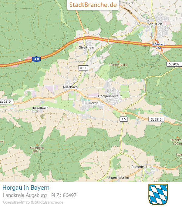 Horgau Stadtplan Landkreis Augsburg Bayern