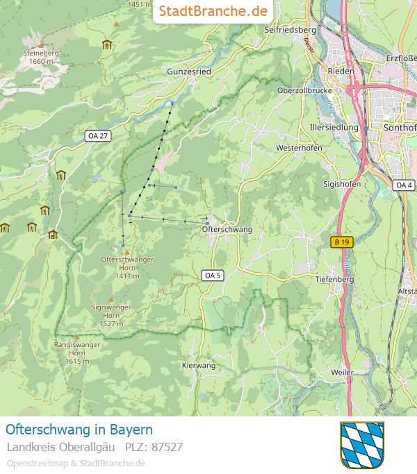 Ofterschwang Stadtplan Landkreis Oberallgäu Bayern