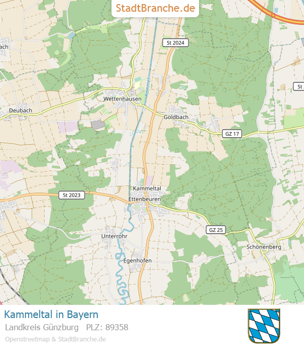 Kammeltal Stadtplan Landkreis Günzburg Bayern