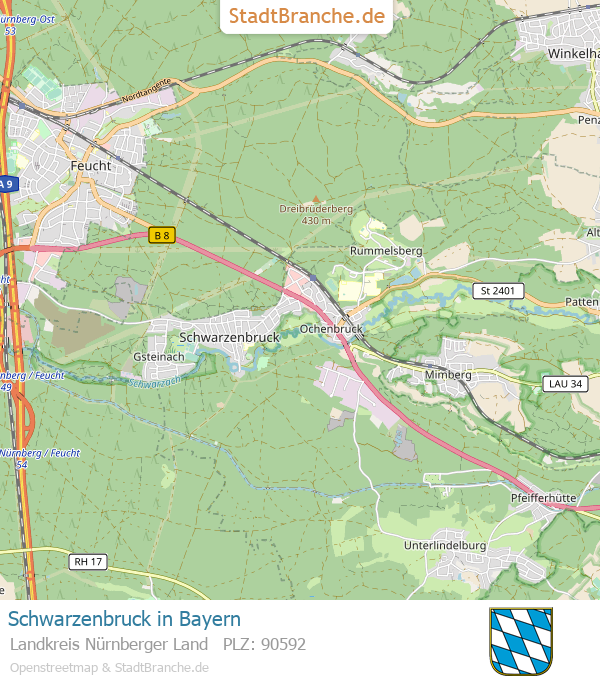 Schwarzenbruck Stadtplan Landkreis Nürnberger Land Bayern