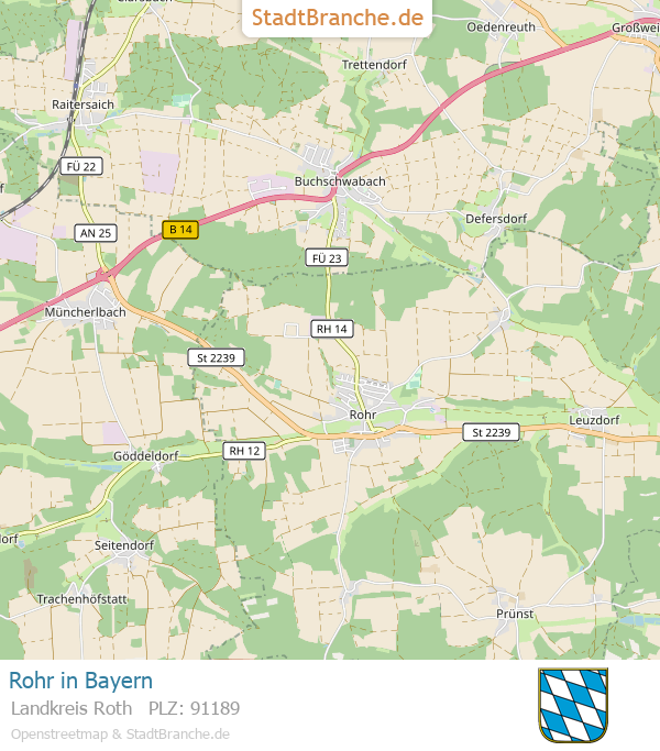Rohr Stadtplan Landkreis Roth Bayern