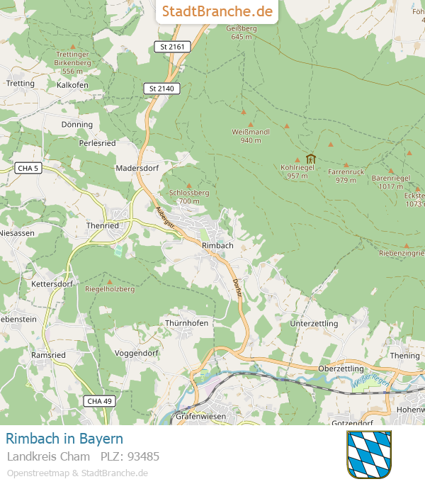 Rimbach Stadtplan Landkreis Cham Bayern
