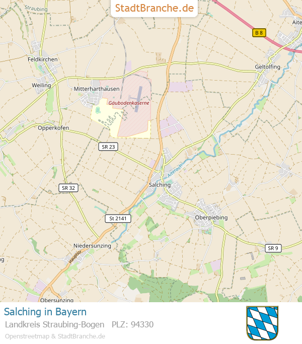 Salching Stadtplan Landkreis Straubing-Bogen Bayern