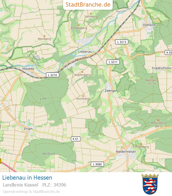 Liebenau Stadtplan Landkreis Kassel Hessen