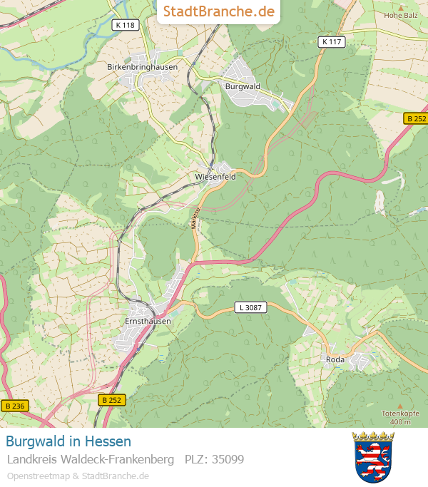 Burgwald Stadtplan Landkreis Waldeck-Frankenberg Hessen