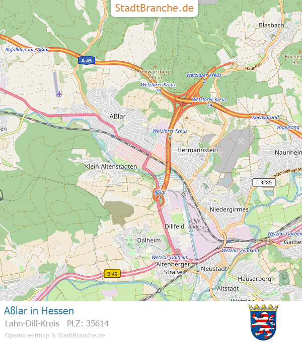 Aßlar Stadtplan Lahn-Dill-Kreis Hessen