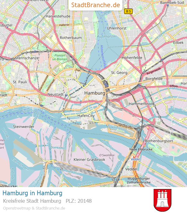 Hamburg Stadtplan Kreisfreie Stadt Hamburg Hamburg