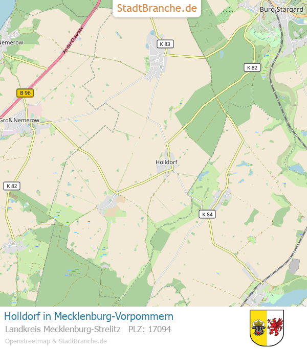 Holldorf Stadtplan Landkreis Mecklenburg-Strelitz Mecklenburg-Vorpommern