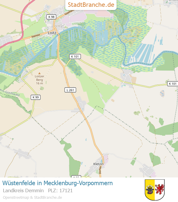 Wüstenfelde Stadtplan Landkreis Demmin Mecklenburg-Vorpommern