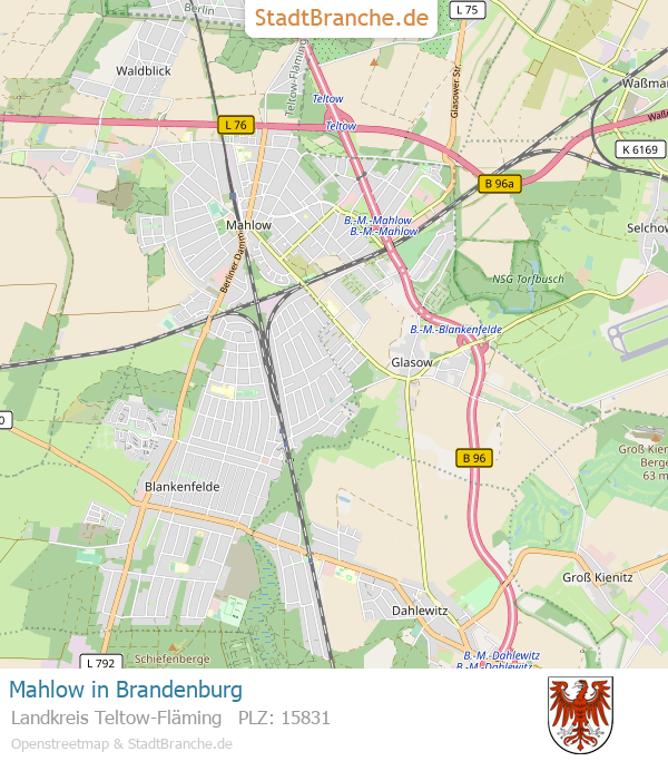 Mahlow Stadtplan Landkreis Teltow-Fläming Brandenburg