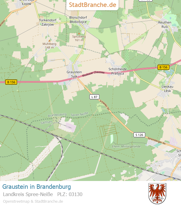 Graustein Stadtplan Landkreis Spree-Neiße Brandenburg