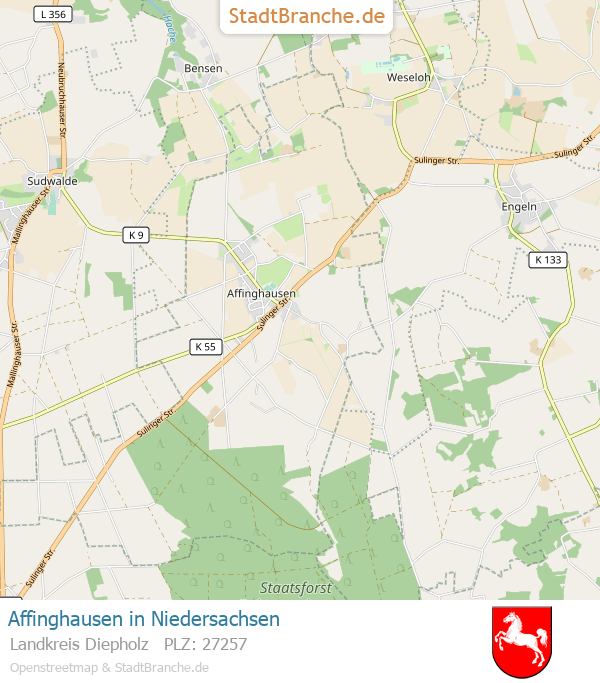 Affinghausen Stadtplan Landkreis Diepholz Niedersachsen