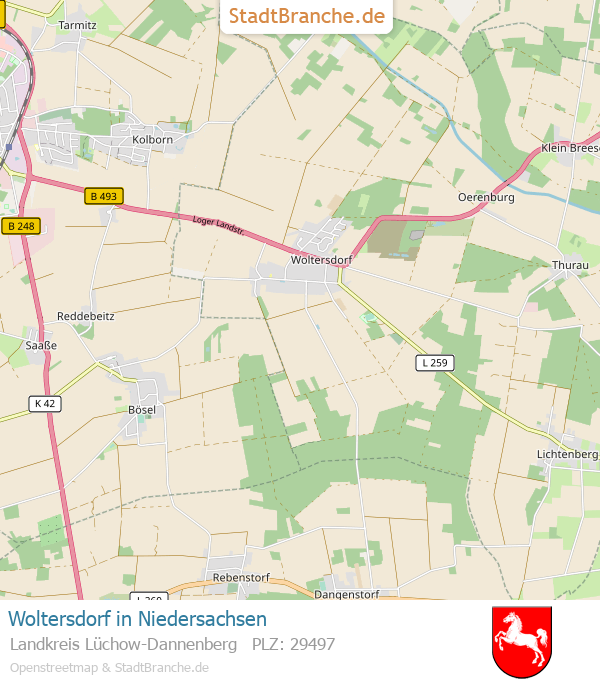 Woltersdorf Stadtplan Landkreis Lüchow-Dannenberg Niedersachsen