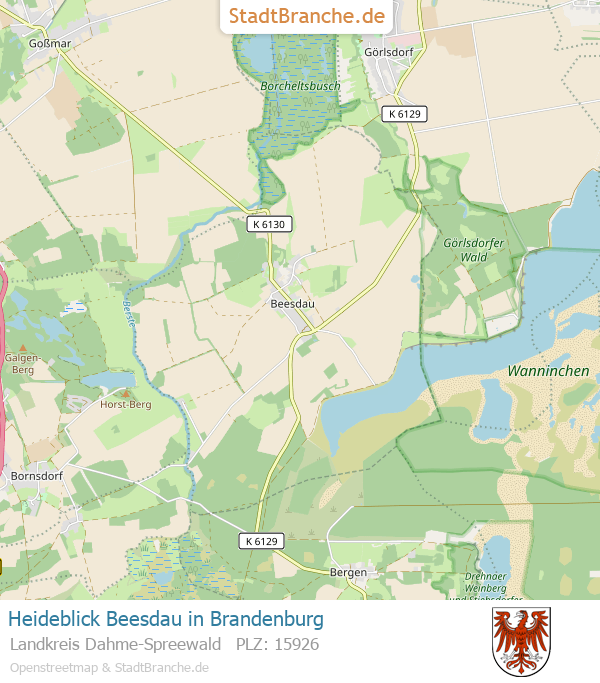 Heideblick Beesdau Stadtplan Landkreis Dahme-Spreewald Brandenburg