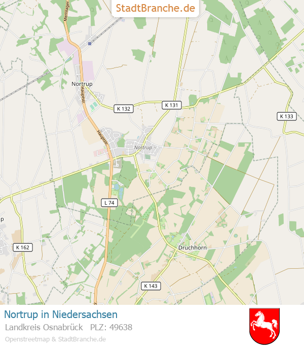 Nortrup Stadtplan Landkreis Osnabrück Niedersachsen