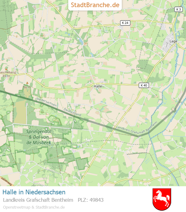 Halle Stadtplan Landkreis Grafschaft Bentheim Niedersachsen