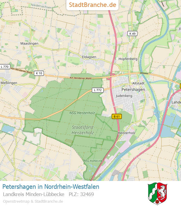 Petershagen Stadtplan Landkreis Minden-Lübbecke Nordrhein-Westfalen