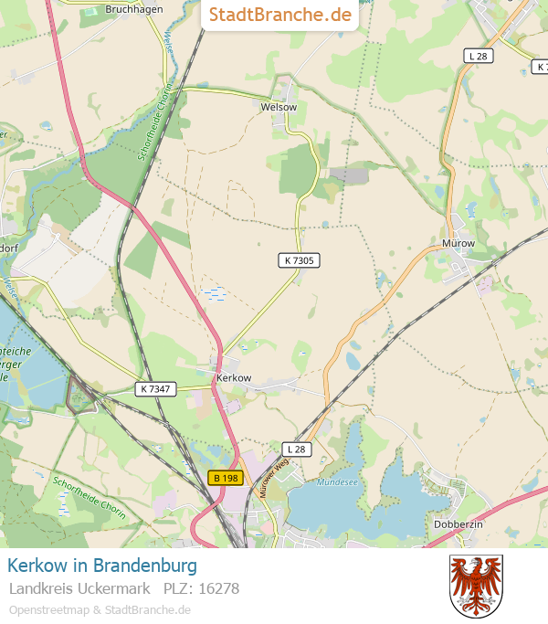 Kerkow Stadtplan Landkreis Uckermark Brandenburg