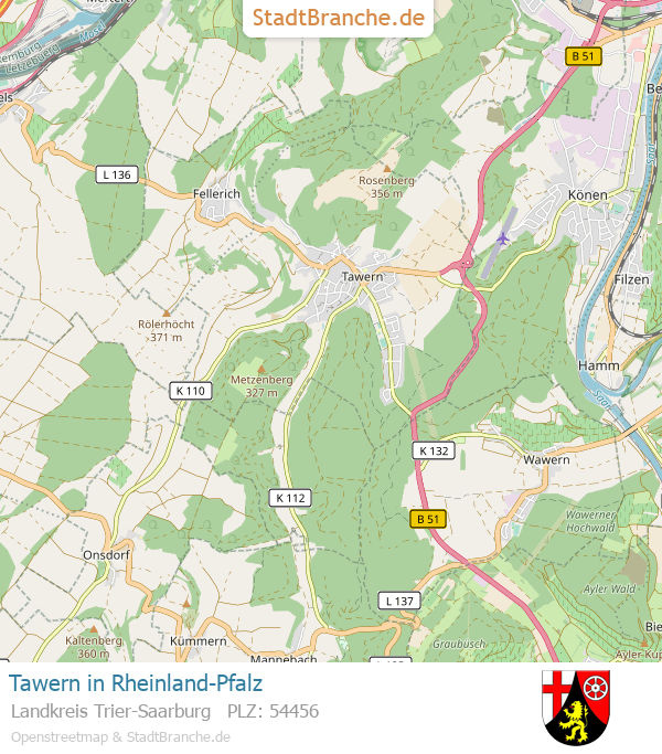 Tawern Stadtplan Landkreis Trier-Saarburg Rheinland-Pfalz