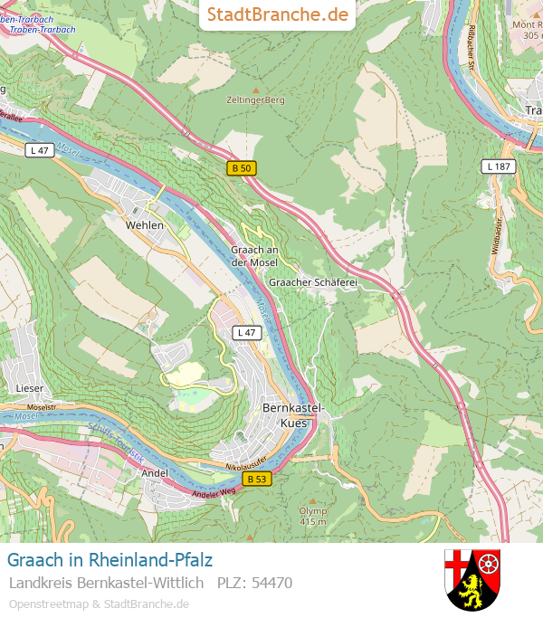 Graach Stadtplan Landkreis Bernkastel-Wittlich Rheinland-Pfalz